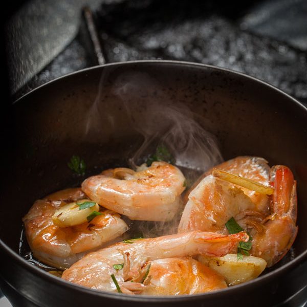 Shrimps in white wine